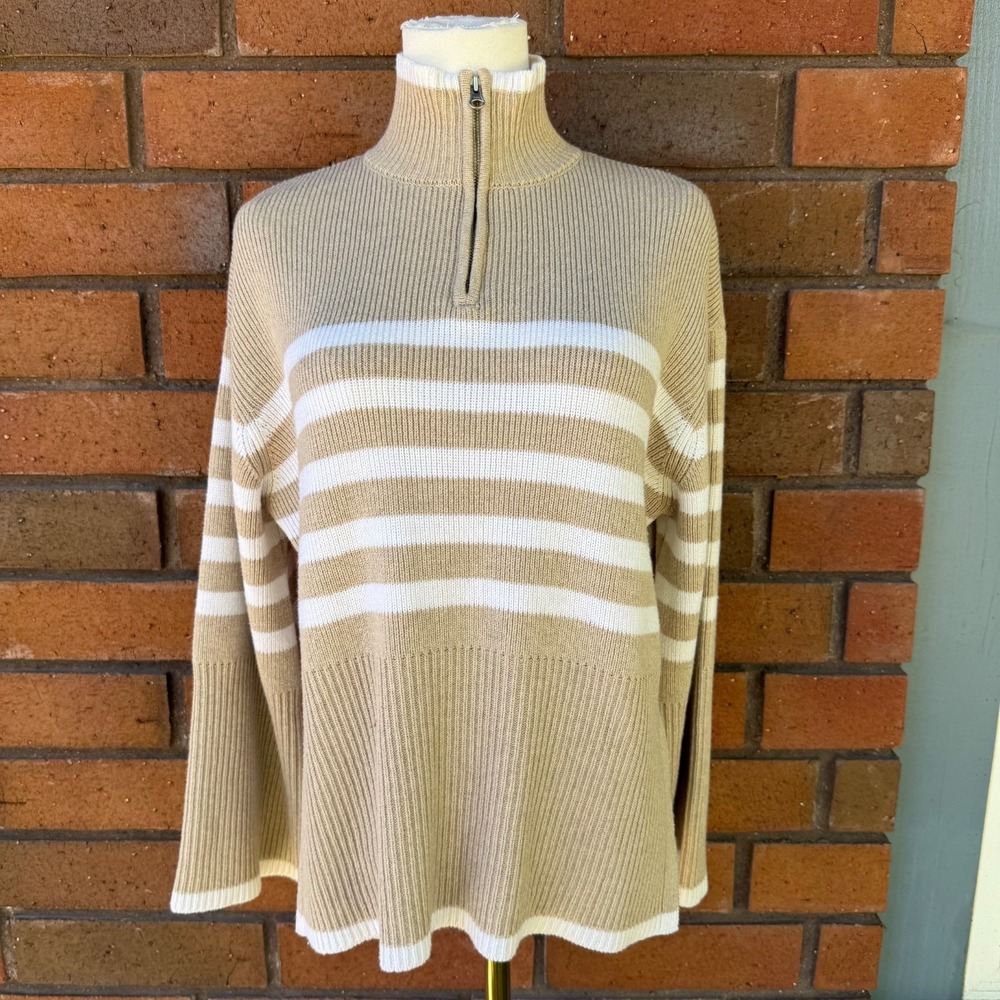 Rails Striped Turtleneck Tessa Sweater Wool Beach‎ | Sand Stripe | Size XS